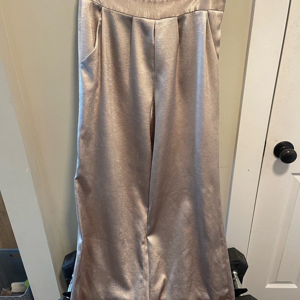 Ramy Brook Elegant Satin Wide-Leg Pants